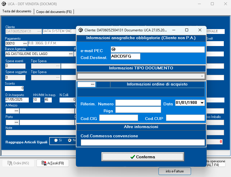 MAGICOEL Ddt vendita, Info fatture elettroniche MAGICOEL Ddt vendita, Info fatture elettroniche
