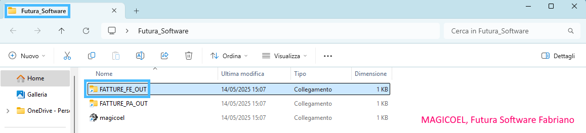 MAGICOEL Fatture elettroniche, Cartella file in fomato XML MAGICOEL Fatture elettroniche, Cartella file in fomato XML
