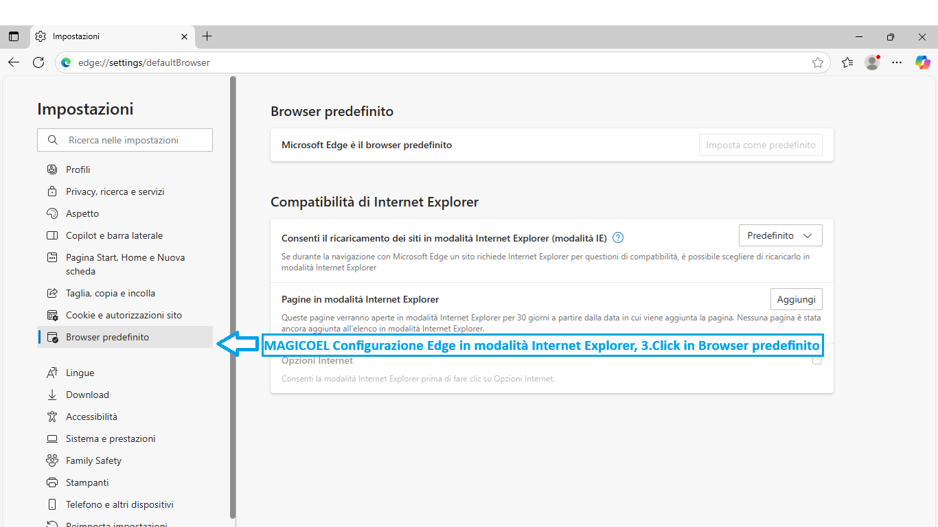 MAGICOEL Fatture elettroniche, Configurazione di Edge per la visualizzazione file xml MAGICOEL Fatture elettroniche, Configurazione di Edge per la visualizzazione file xml