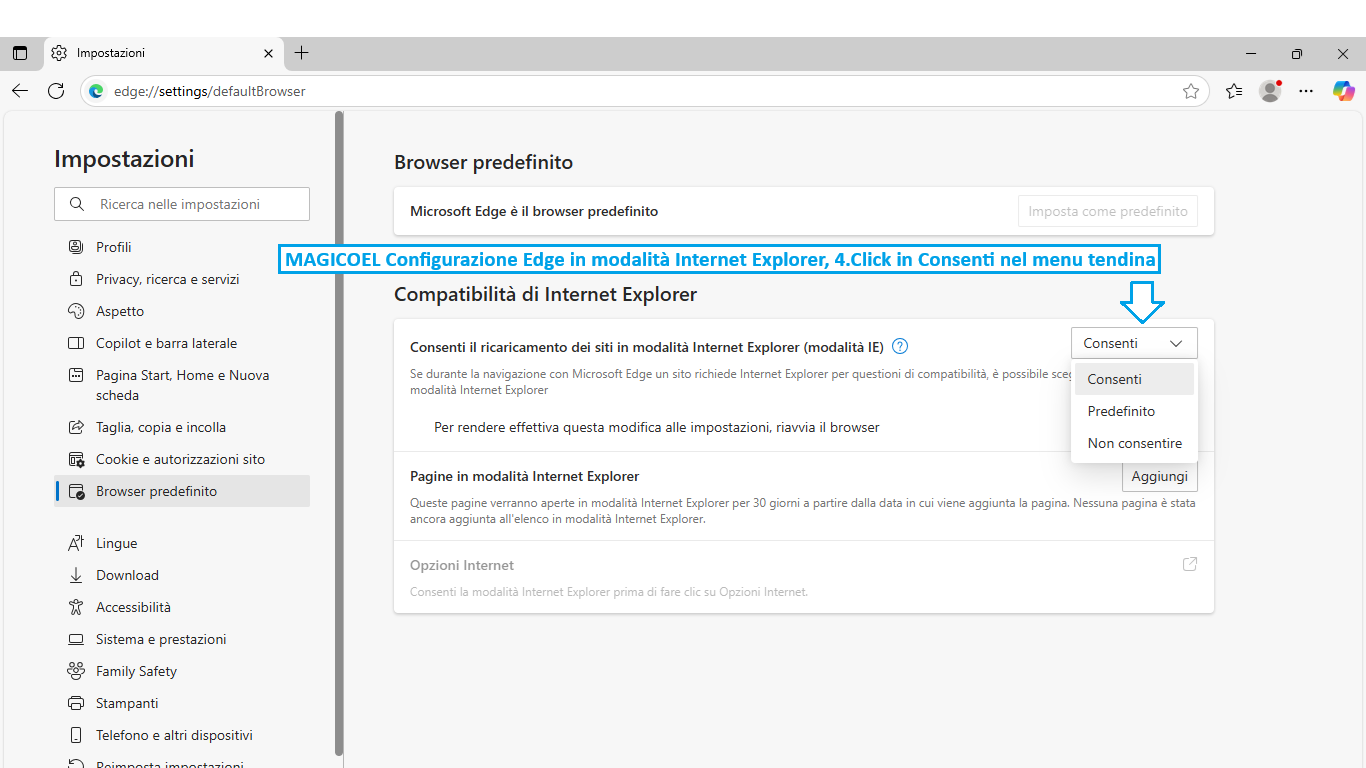 MAGICOEL Fatture elettroniche, Configurazione di Edge per la visualizzazione file xml MAGICOEL Fatture elettroniche, Configurazione di Edge per la visualizzazione file xml