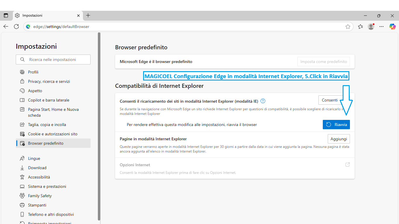 MAGICOEL Fatture elettroniche, Configurazione di Edge per la visualizzazione file xml MAGICOEL Fatture elettroniche, Configurazione di Edge per la visualizzazione file xml