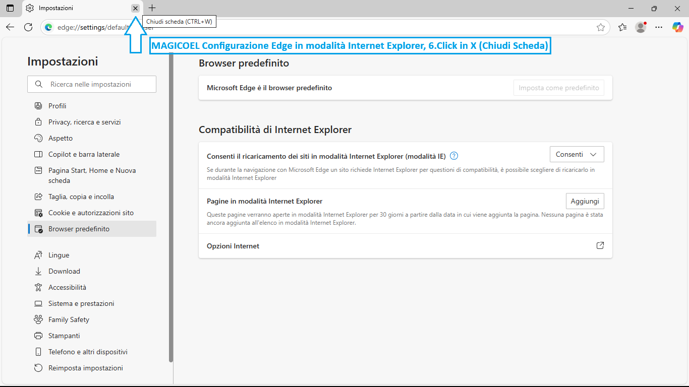 MAGICOEL Fatture elettroniche, Configurazione di Edge per la visualizzazione file xml MAGICOEL Fatture elettroniche, Configurazione di Edge per la visualizzazione file xml