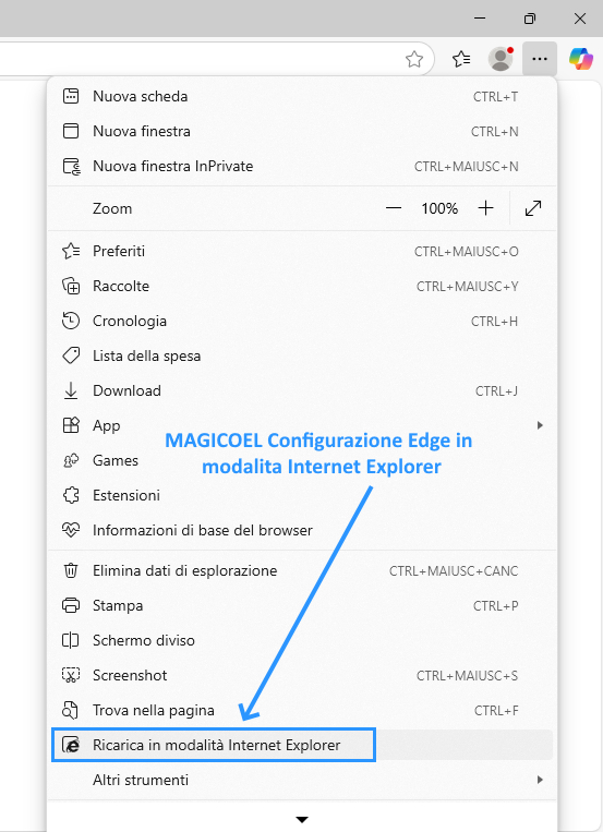 MAGICOEL Fatture elettroniche, Configurazione di Edge per la visualizzazione file xml MAGICOEL Fatture elettroniche, Configurazione di Edge per la visualizzazione file xml
