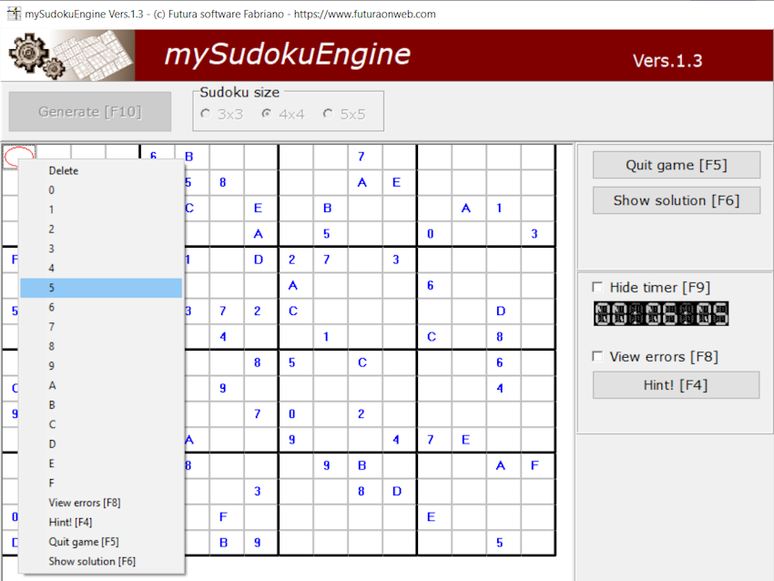 MySudokuEngine, Free Sudoku Software