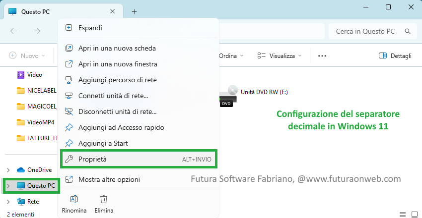 Configurazione del separatore decimale in Windows 11 Configurazione del separatore decimale in Windows 11