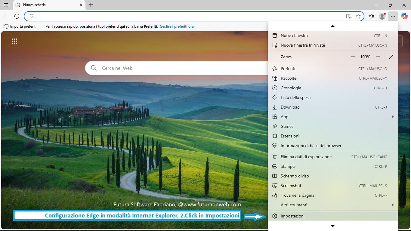Configurazione del browser Microsoft Edge in modalità Internet Explorer Configurazione del browser Microsoft Edge in modalità Internet Explorer