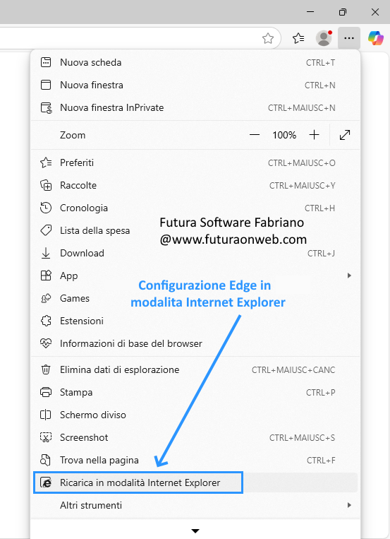 Configurazione del browser Microsoft Edge in modalità Internet Explorer Configurazione del browser Microsoft Edge in modalità Internet Explorer