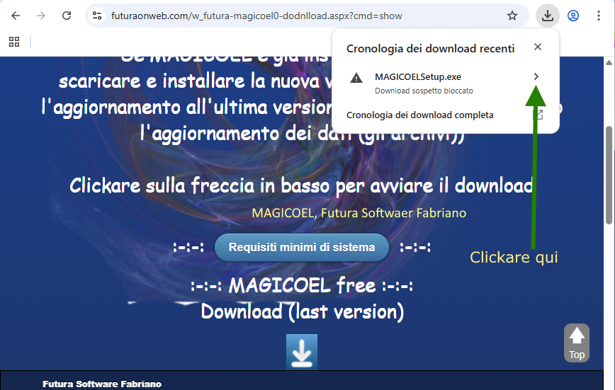Avvisi di download in Google Chrome