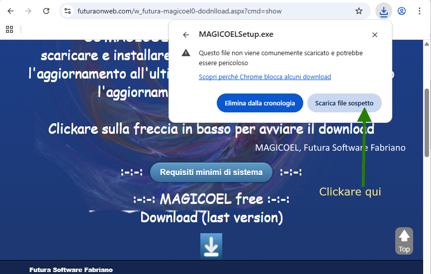 Avvisi di download in Google Chrome