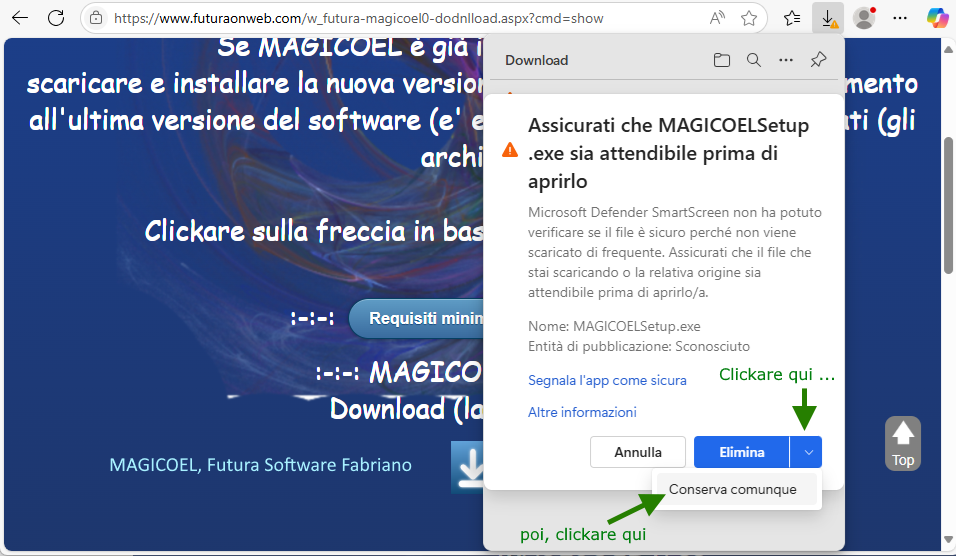 Avvisi di download in Microsoft Edge